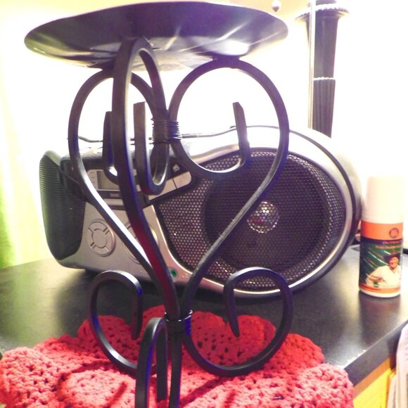 LARGE STURDY PARTYLITE BLACK CANDLE HOLDER - Picture 4 of 6